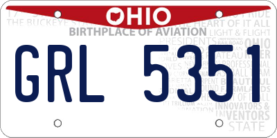 OH license plate GRL5351