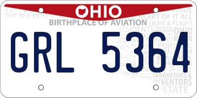 OH license plate GRL5364