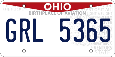 OH license plate GRL5365