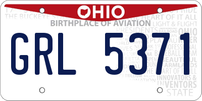 OH license plate GRL5371
