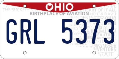 OH license plate GRL5373