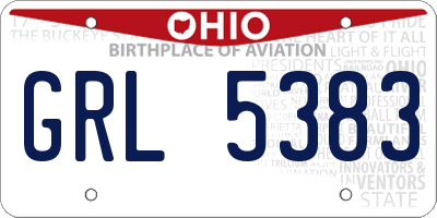 OH license plate GRL5383