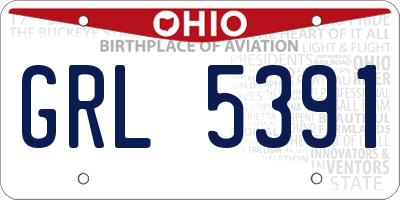 OH license plate GRL5391