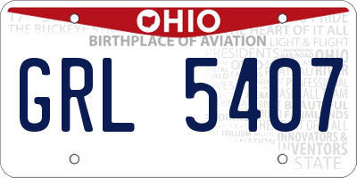 OH license plate GRL5407