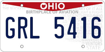 OH license plate GRL5416