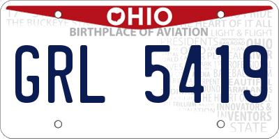 OH license plate GRL5419
