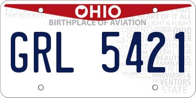 OH license plate GRL5421