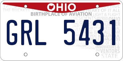 OH license plate GRL5431