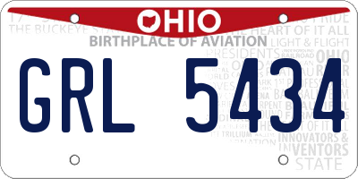 OH license plate GRL5434