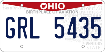 OH license plate GRL5435