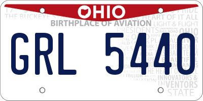 OH license plate GRL5440