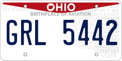OH license plate GRL5442