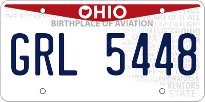 OH license plate GRL5448