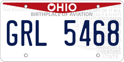 OH license plate GRL5468