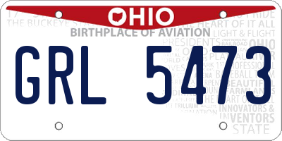 OH license plate GRL5473