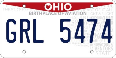 OH license plate GRL5474
