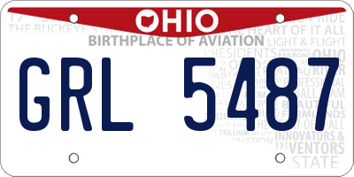 OH license plate GRL5487