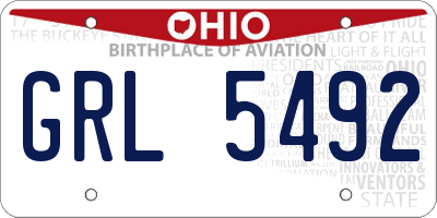 OH license plate GRL5492