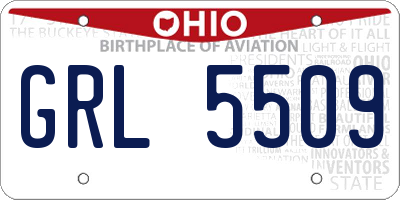 OH license plate GRL5509