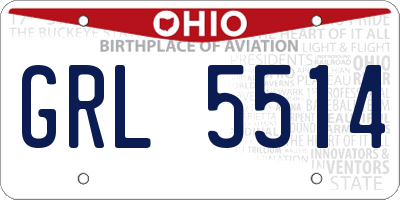OH license plate GRL5514
