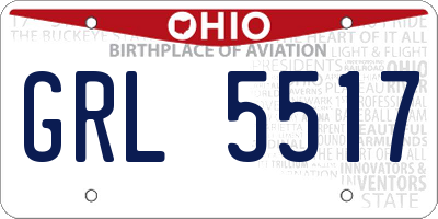 OH license plate GRL5517