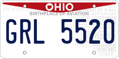 OH license plate GRL5520