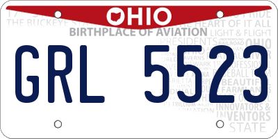 OH license plate GRL5523