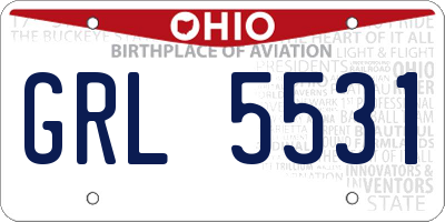 OH license plate GRL5531