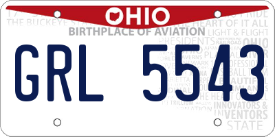 OH license plate GRL5543