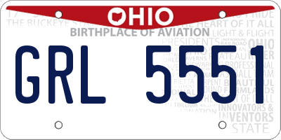 OH license plate GRL5551