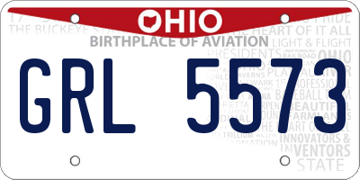 OH license plate GRL5573