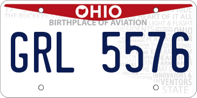 OH license plate GRL5576