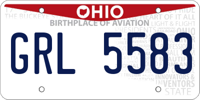 OH license plate GRL5583