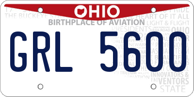 OH license plate GRL5600