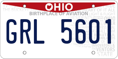 OH license plate GRL5601