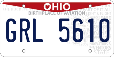 OH license plate GRL5610