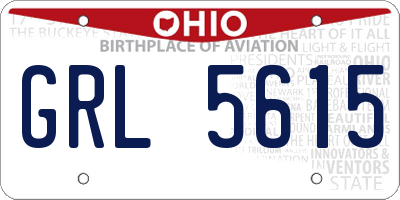 OH license plate GRL5615