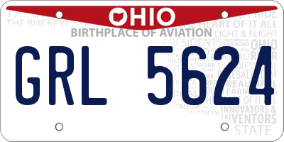 OH license plate GRL5624