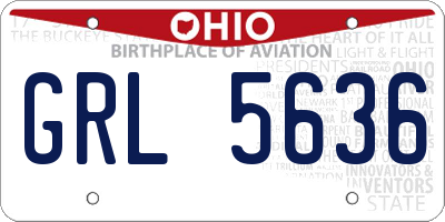 OH license plate GRL5636
