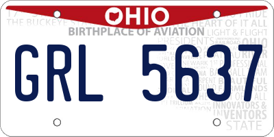 OH license plate GRL5637