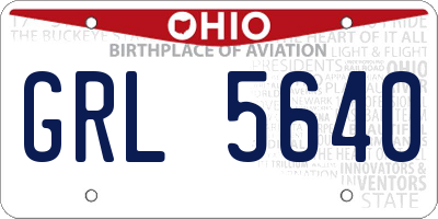 OH license plate GRL5640