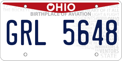 OH license plate GRL5648