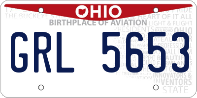 OH license plate GRL5653