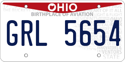 OH license plate GRL5654