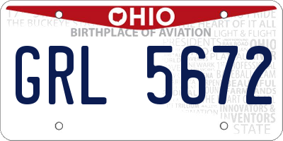 OH license plate GRL5672
