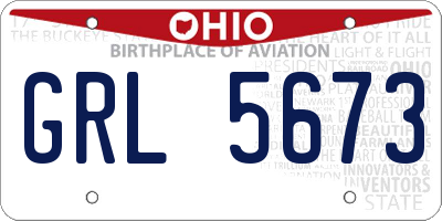 OH license plate GRL5673