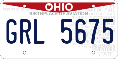 OH license plate GRL5675