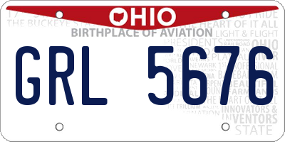 OH license plate GRL5676