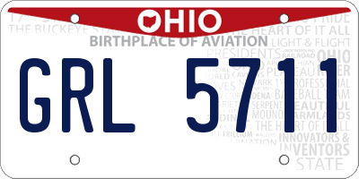 OH license plate GRL5711