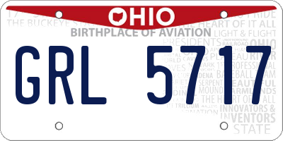 OH license plate GRL5717